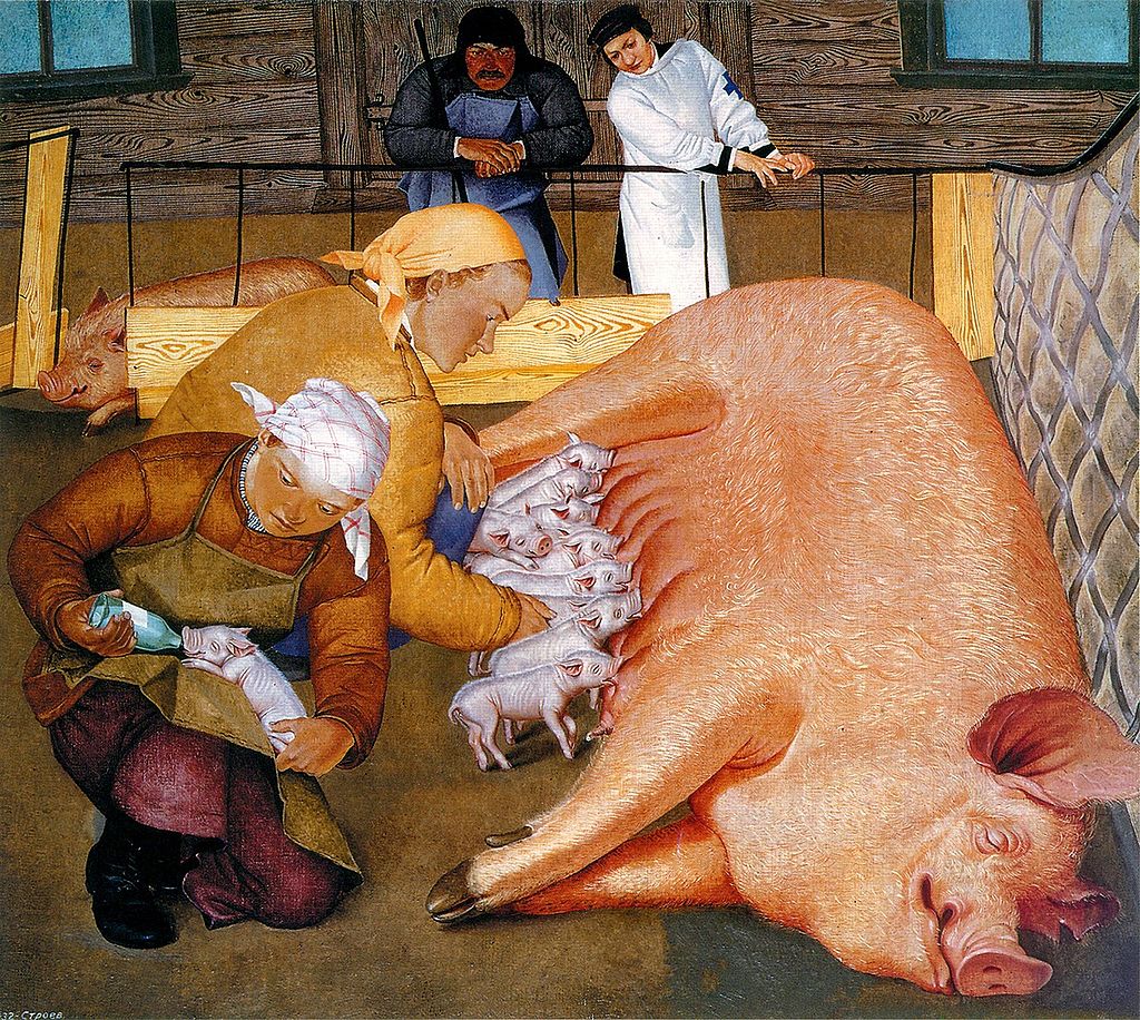 строев пётр Pig_farm_(Stroev).jpg