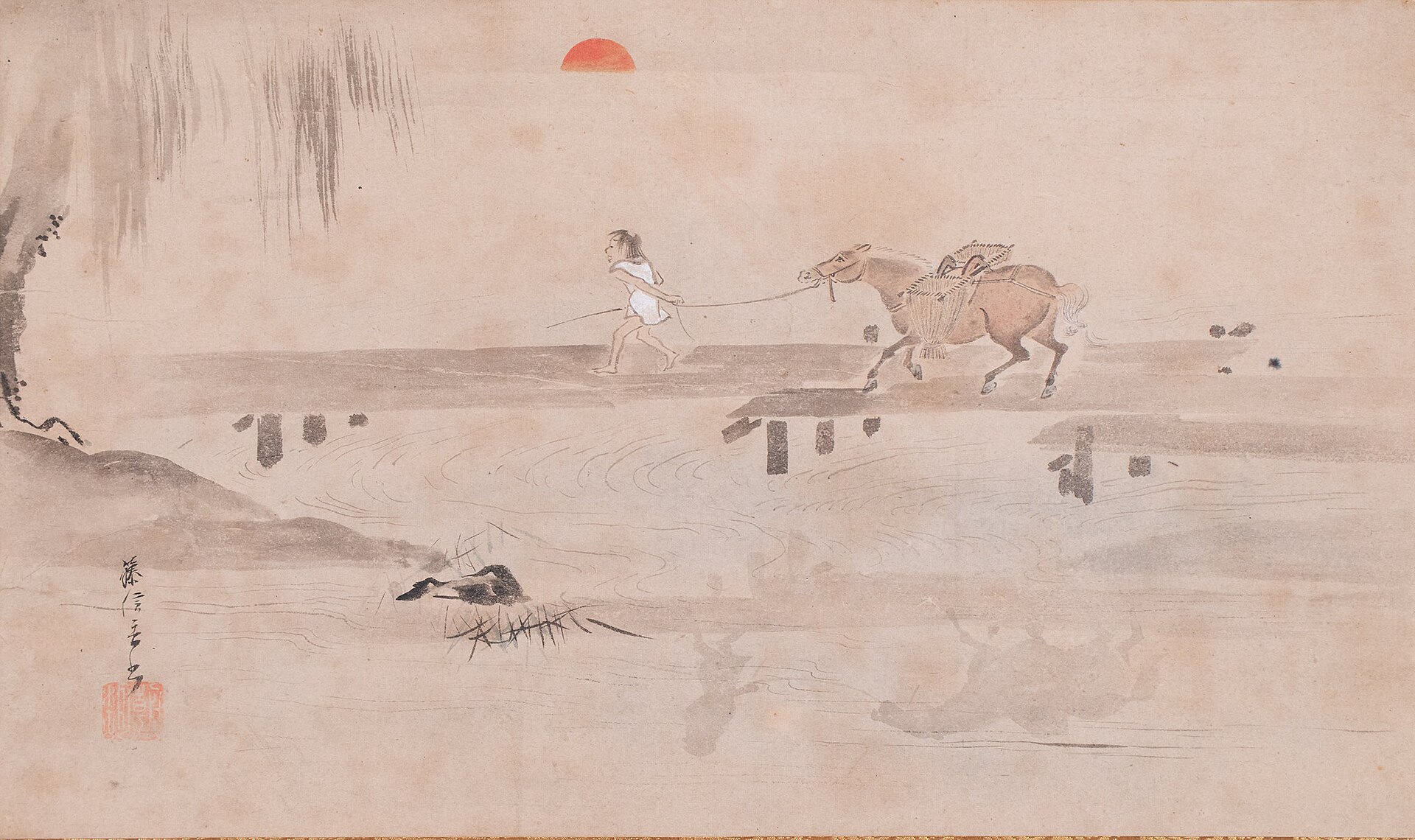 英一蝶《朝暾曳馬図》17世紀後半、江戸時代、静嘉堂文庫美術館、東京.jpg