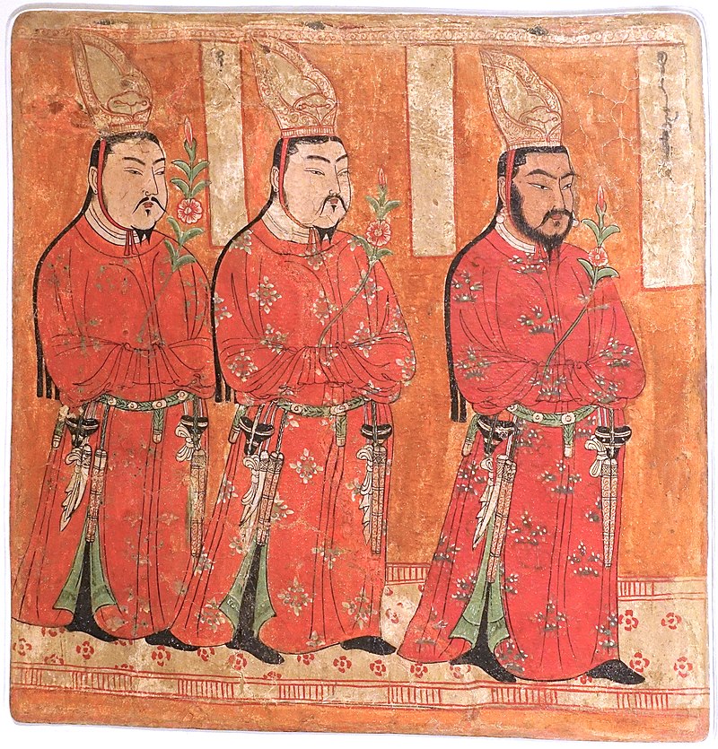 8-9 безеклик Uighur_princes,_Bezeklik,_Cave_9,_c._8th-9th_century_AD,_wall_painting_-.jpg