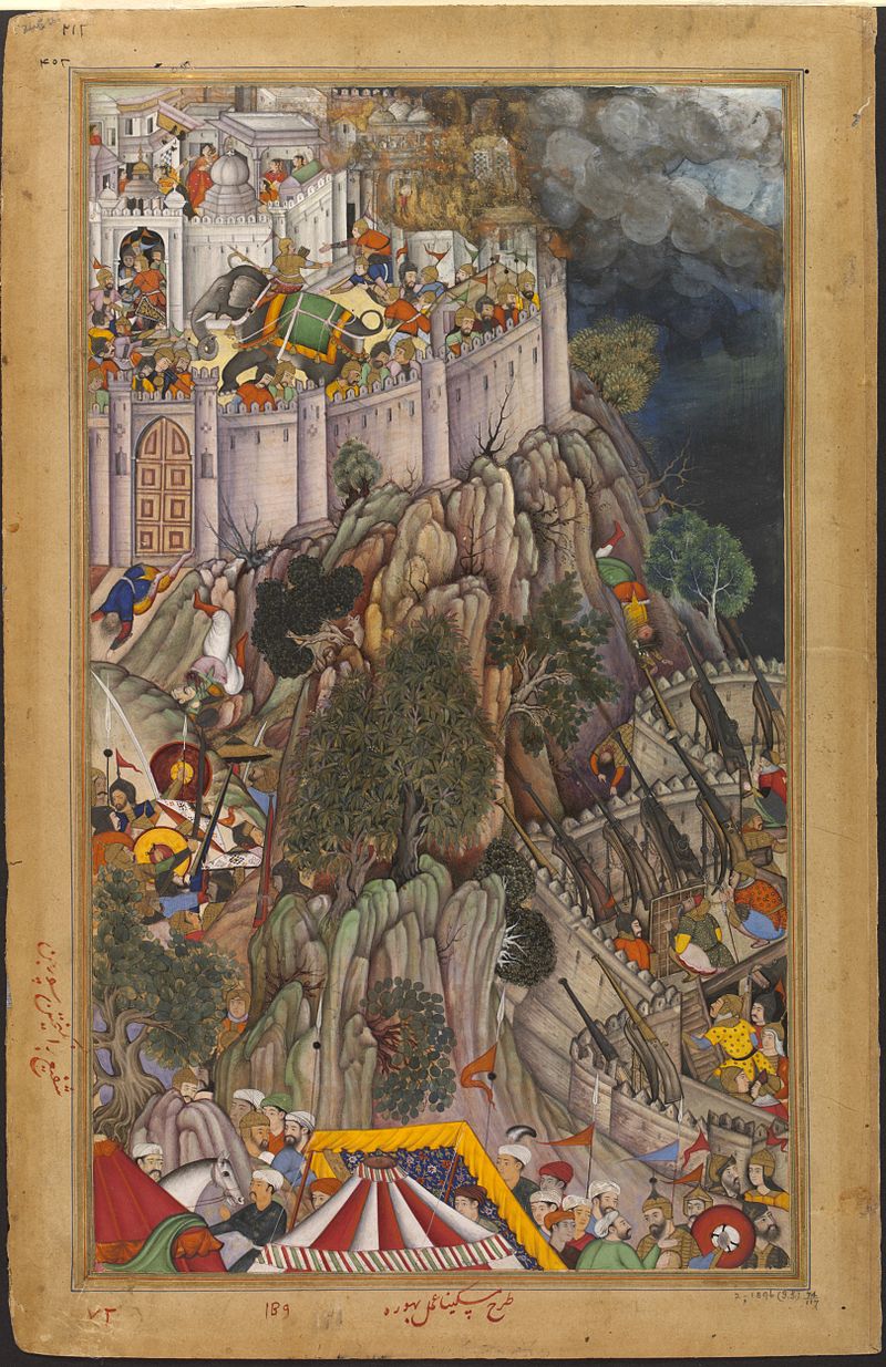 800px-1569-The_imperial_army_besieges_Ranathambhor_fort-Akbarnama.jpg