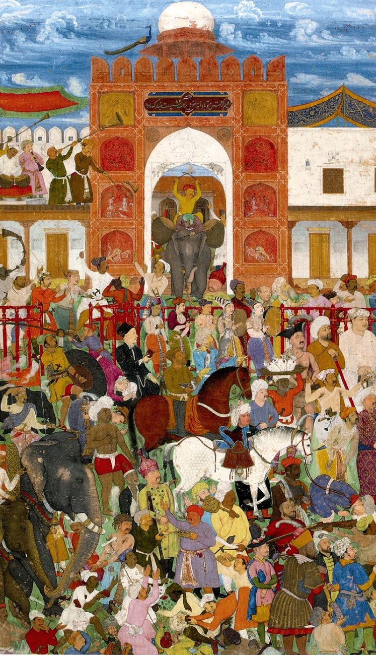 800px-8_Abu\'l_Hasan._Celebrations_at_the_accession_of_Jahangir._1615-18,_.jpg