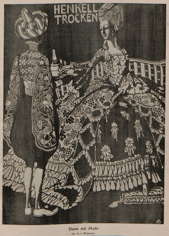 Alexander_von_Salzmann_-_Henckell_Trocken._Dame_mit_Mohr,_р1909.jpg