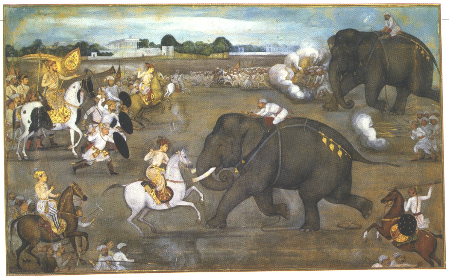 Prince_Awrangzeb_(Aurangzeb)_facing_a_maddened_elephant_named_Sudhakar_(7_June_1633).jpg