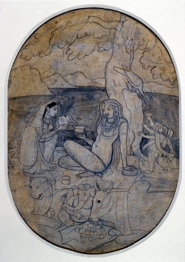 Shiva,_Parvati_and_their_children_on_Mount_Kailash,_Pahari,_c1800.jpg